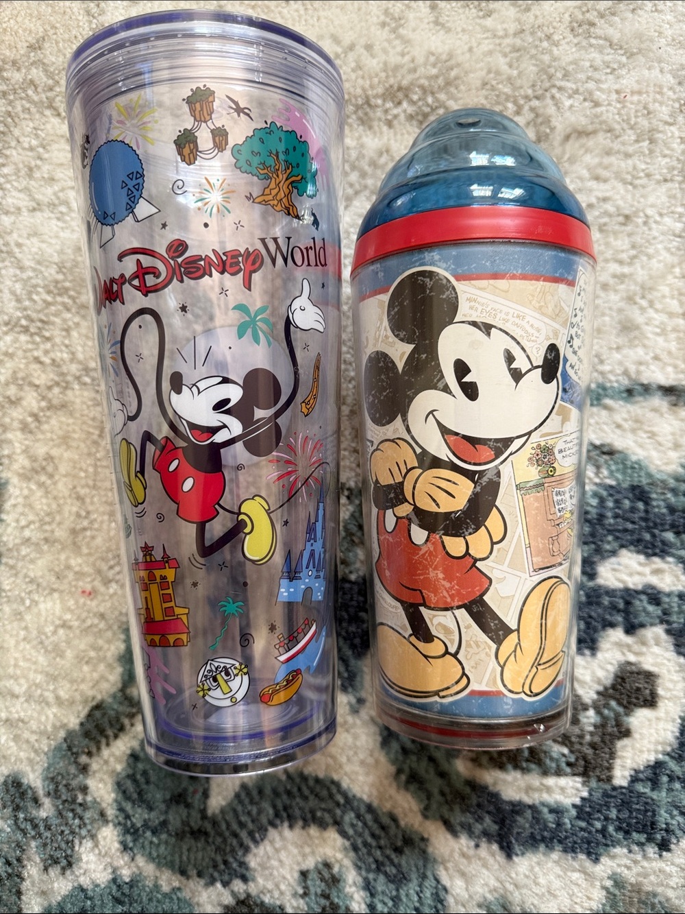 Disney Mickey Mouse Double Tumbler Set - Red, Black, Yellow, Blue
